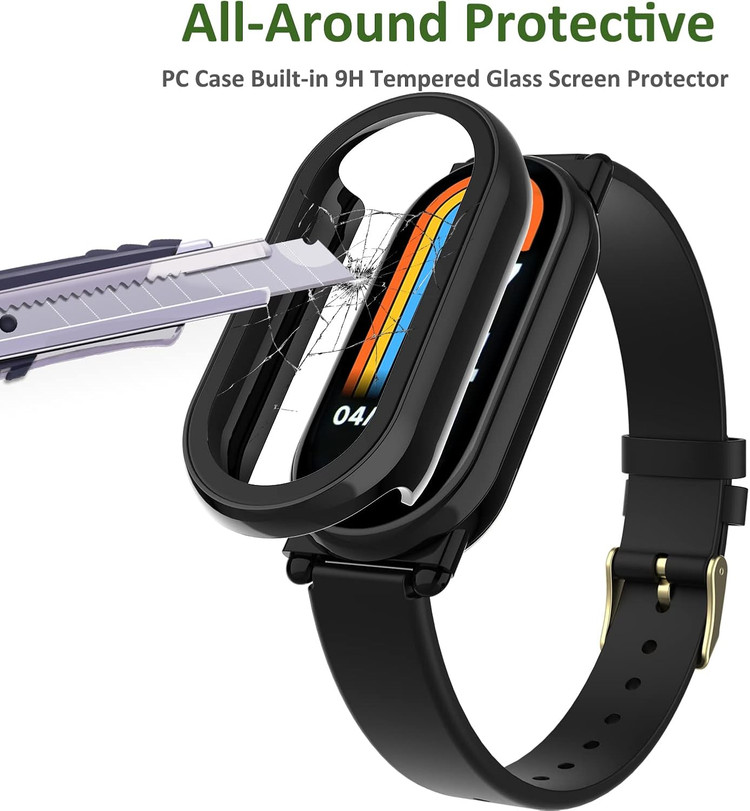 نمای نزدیک قاب مشکی Mi Band 10