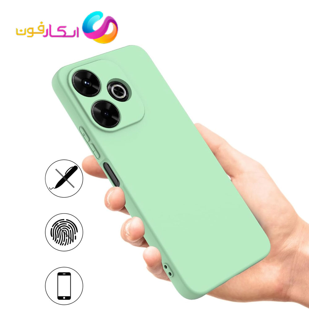 قاب سیلیکونی اورجینال گوشی شیائومی poco M6 Pro 5g داخل مخمل دار