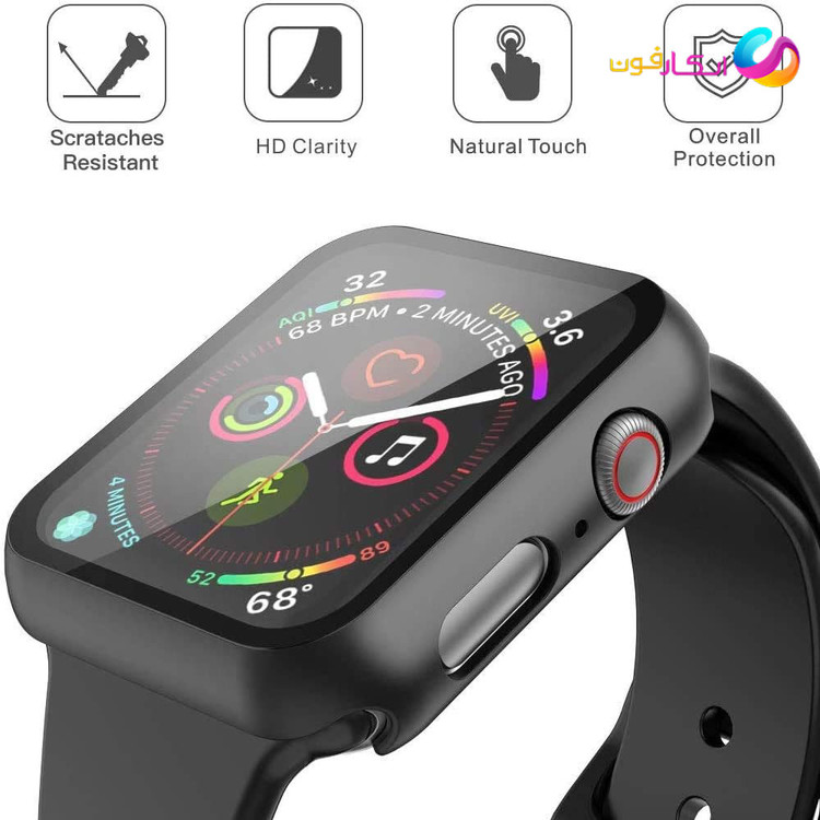 گارد گلس دار اپل واچ سری Apple Watch Seri 1/2/3/4/5/6/7/8/9 سایز 40 میلی متری / جنس خشک / کیفیت بالا