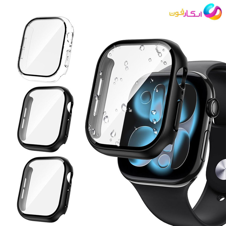 کاور با گلس اپل واچ سری ده و یازده / Apple watch seri 10 / 11 در رنگ بندی جذاب / بالاترین کیفیت