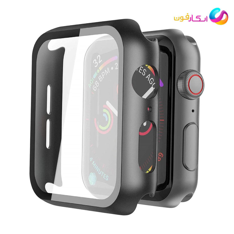 گارد گلس / گلس کیس اپل واچ سایز 44 میلی متری تمامی سری ها Apple Watch se/1/2/3/4/5/6/7/8/9 44mm