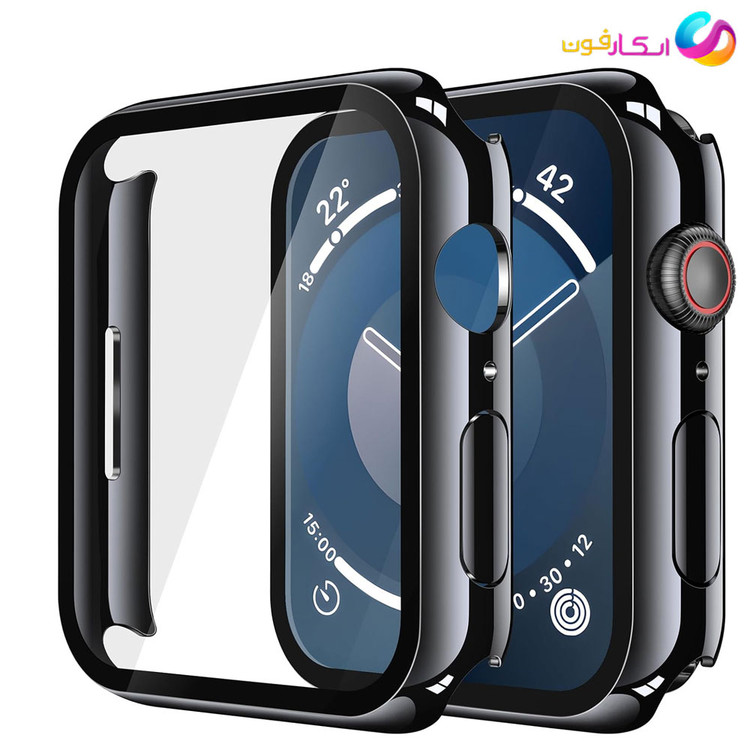 کاور با گلس اپل واچ سایز 44 میلی متری مناسب تمامی سری ها / Apple watch seri7/8/9 44mm