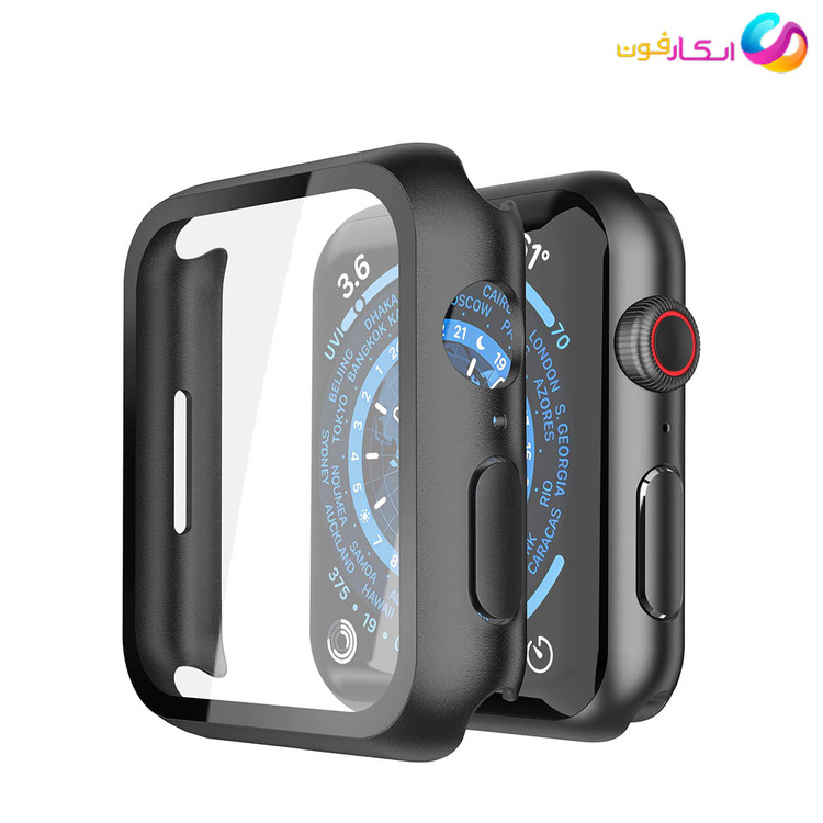 کاور با گلس اپل واچ سری هفت / 7 سایز 45 میلی متری مناسب تمامی سری ها / Apple watch seri7/8/9 45mm