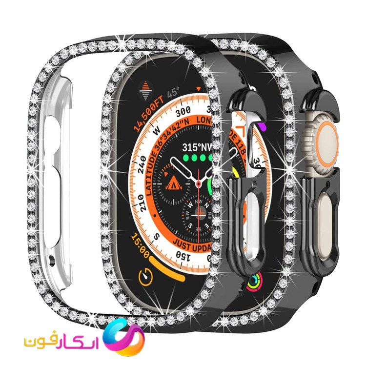 گارد / کاور نگین دار اپل واچ اولترا Apple watch Ultra سایز 49 میلی متر / جنس خشک / بدون گلس