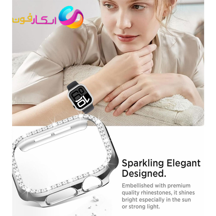 گارد / کاور نگین دار زنانه اپل واچ سری ده Apple watch Seri 10