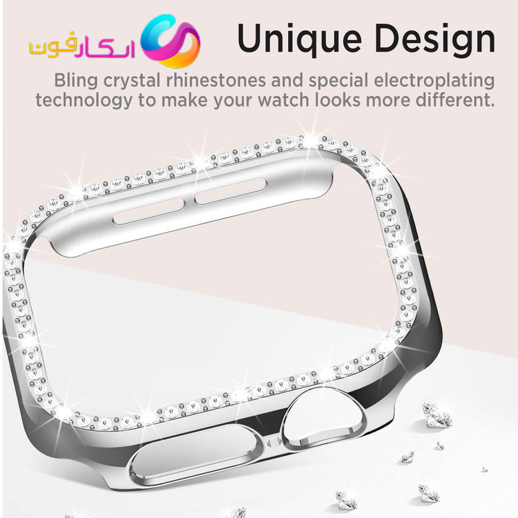 گارد / کاور نگین دار زنانه اپل واچ سری یازده سایز 46 میلی متری Apple watch Seri 11 46mm