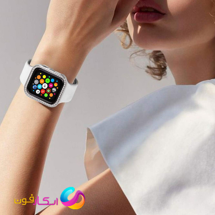 گارد / کاور نگین دار زنانه اپل واچ سایز 41 میلی متر مناسب تمامی سری ها Apple Watch 41mm SE1/2/3/4/5/6/7/8/9