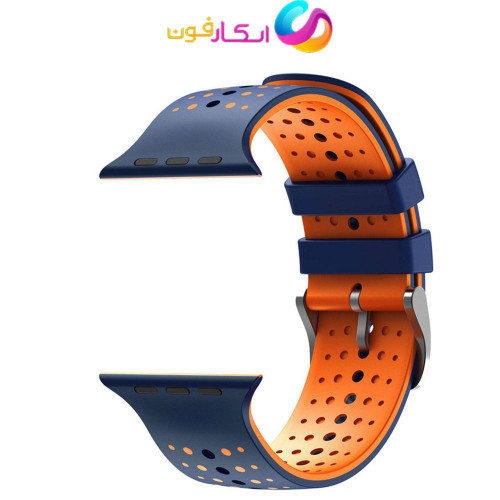 بند اپل واچ سیلیکونی دو رنگ مناسب سایز 45/44/42 میلی متر Apple Watch Seri 1/2/3/4/5/6/7/8/9