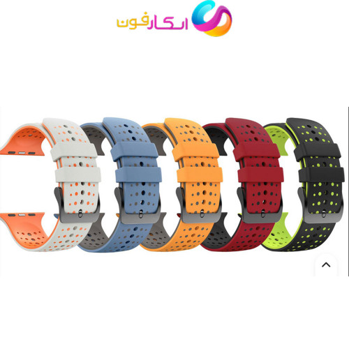 بند اپل واچ سیلیکونی دو رنگ مناسب سایز 45 میلی متر تمام سری ها Apple Watch Seri 1/2/3/4/5/6/7/8/9