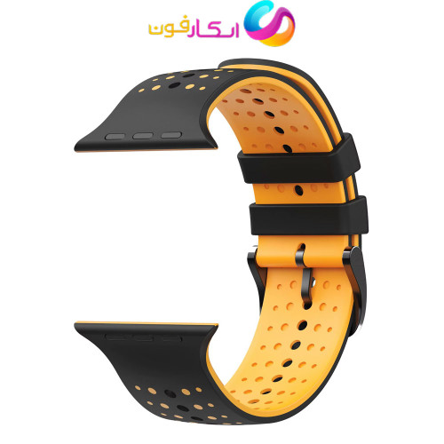 بند اپل واچ سیلیکونی دو رنگ مناسب سایز 42 میلی متر Apple Watch Seri 1/2/3/4/5/6/7/8/9