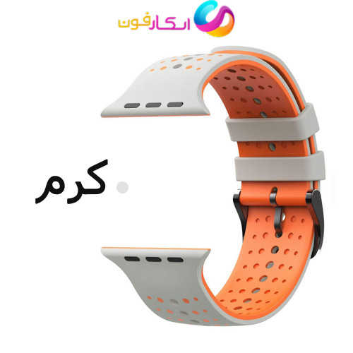 بند اپل واچ سیلیکونی دو رنگ مناسب سایز 41 میلی متر تمامی سری ها Apple Watch Seri 1/2/3/4/5/6/7/8/9