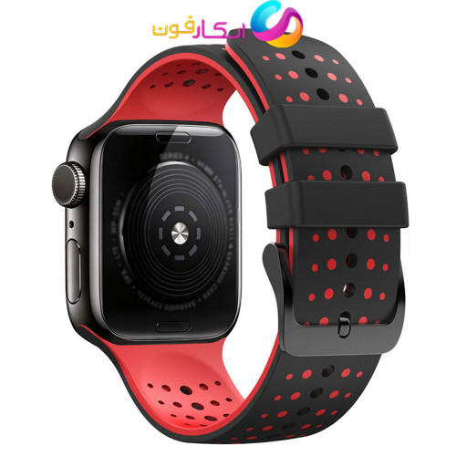 بند اپل واچ سیلیکونی دو رنگ مناسب سایز 38 میلی متر تمامی سری ها Apple Watch Seri 1/2/3/4/5/6/7/8/9