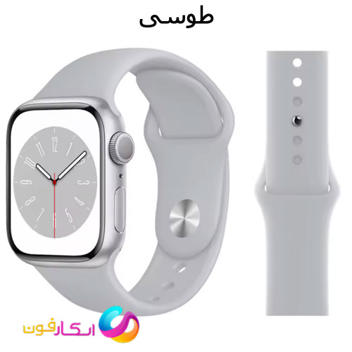 بند سیلیکونی اصلی اپل واچ سایز 38/40/41 میلی متری مناسب تمامی سری ها با پین استیل Apple Watch Seri 1/2/3/4/5/6/7/8/9