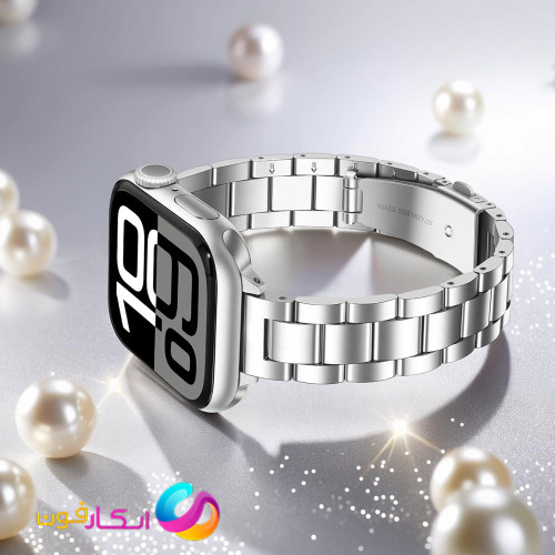 بند اپل واچ استیل زنانه مناسب اپل واچ سری 11 سایز 42 میلی متری Apple Watch Seri 11 42mm