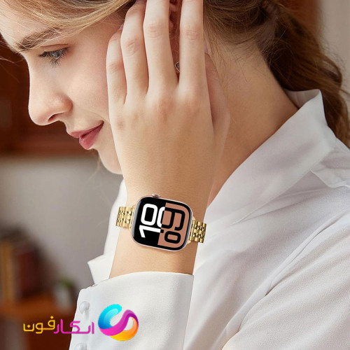 بند اپل واچ استیل 7مهره زنانه مناسب اپل واچ سایز 40 میلی متری تمامی سری ها