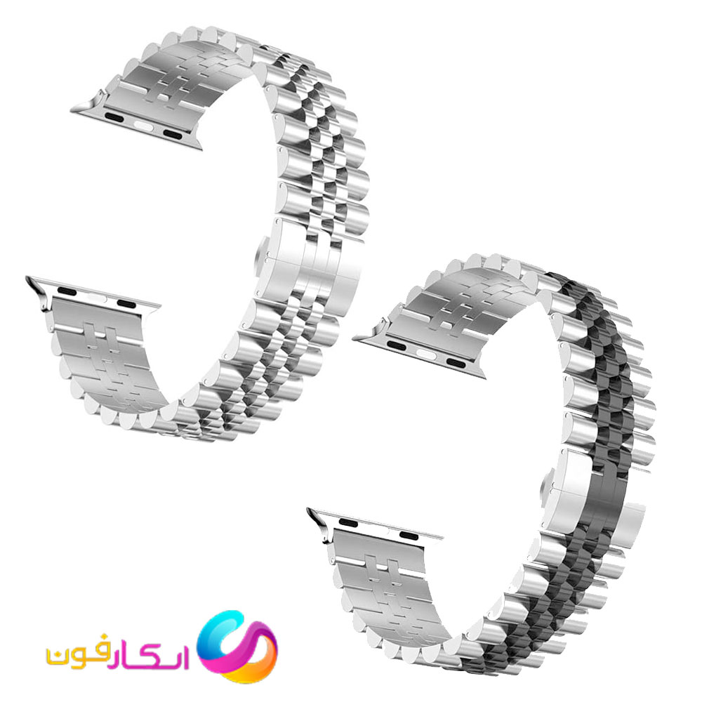 بند اپل واچ فلزی استیل مدل 5Bead مناسب اپل واچ سایز 45/44/42 میلی متری Apple Watch Seri 1/2/3/4/5/6/7/8/9