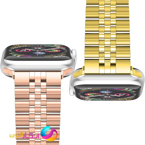 بند اپل واچ فلزی استیل مدل 5Bead مناسب اپل واچ سری 10 سایز 42 میلی متر Apple Watch Seri 10 42mm