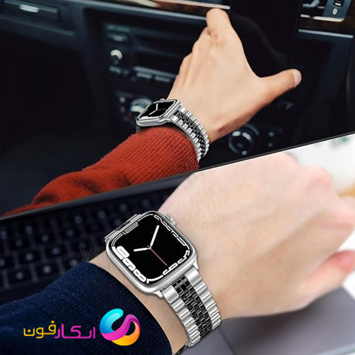 بند اپل واچ فلزی استیل مدل 5Bead مناسب اپل واچ سری 11 سایز 46 میلی متر Apple Watch Seri 11 46mm