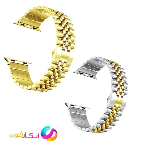 بند اپل واچ فلزی استیل مدل 5Bead مناسب اپل واچ سری 11 سایز 42 میلی متر Apple Watch Seri 11 42mm