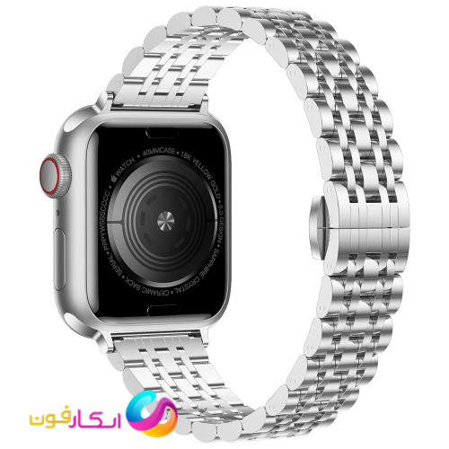 بند اپل واچ فلزی استیل یونیسکس مدل 7Bead مناسب اپل واچ سایز 42 میلی متری سری 1 تا 9