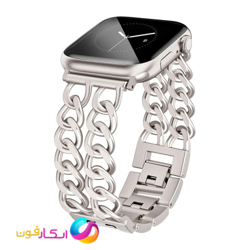 بند اپل واچ استیل کارتیر زنانه مناسب اپل واچ سری 10 سایز 46 میلی متری سری Apple Watch Seri 10 46mm