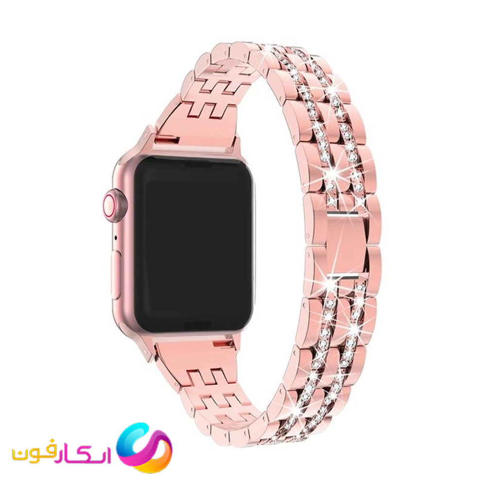 بند زنانه اپل واچ مدل Diamond-4Line مناسب اپل واچ سری 11 یازده سایز 46 میلی متری Apple Watch Seri 11 46mm