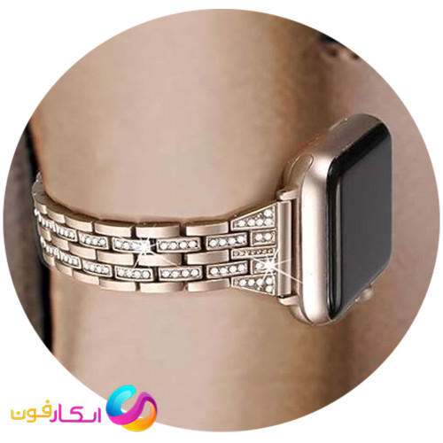 بند زنانه اپل واچ مدل Diamond-4Line مناسب اپل واچ سری اولترا یک / دو / سه سایز 49 میلی متری Apple Watch Ultra1/2/3 49mm