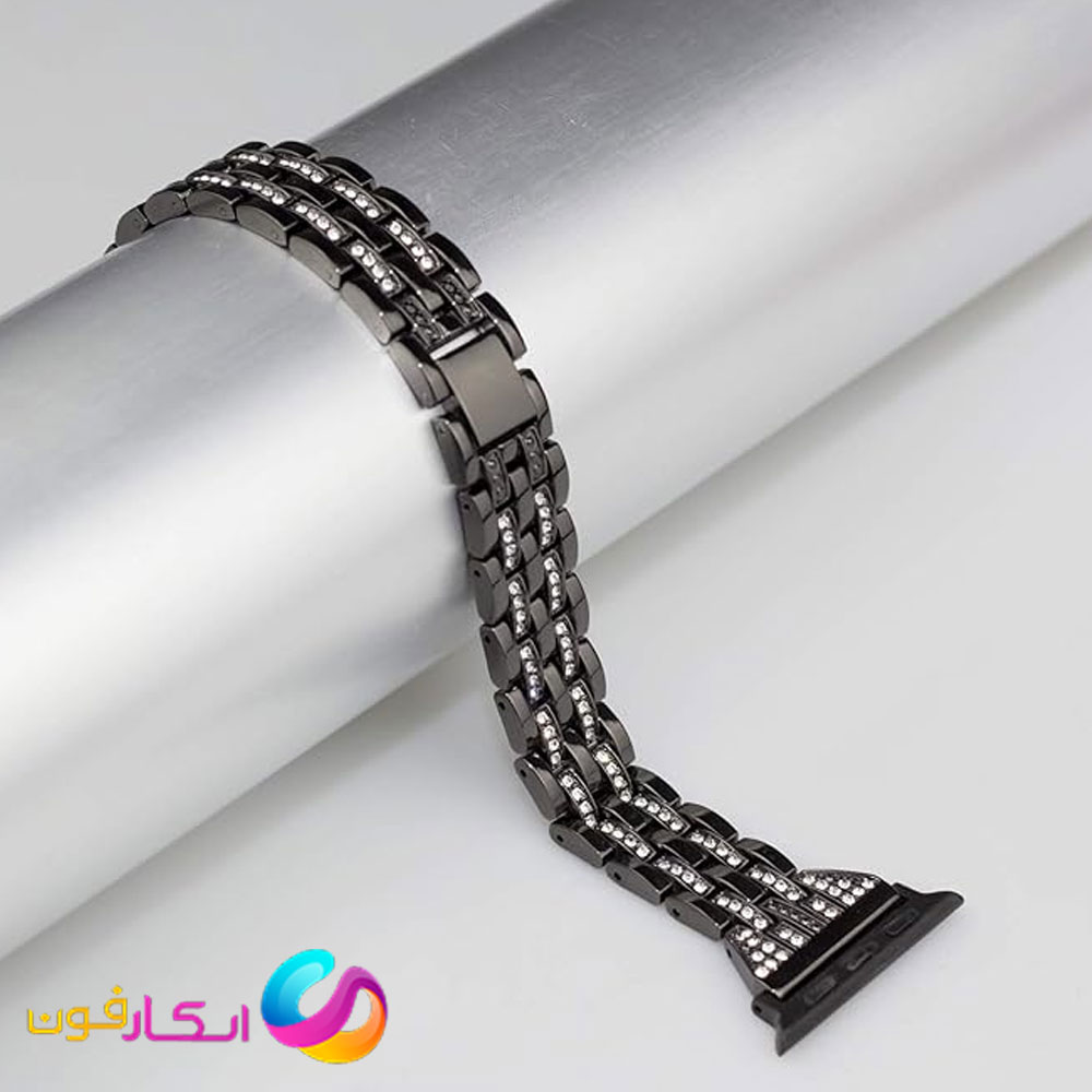 بند زنانه اپل واچ مدل Diamond-4Line مناسب اپل واچ سایز 44 / 45 / 49 میلی متری