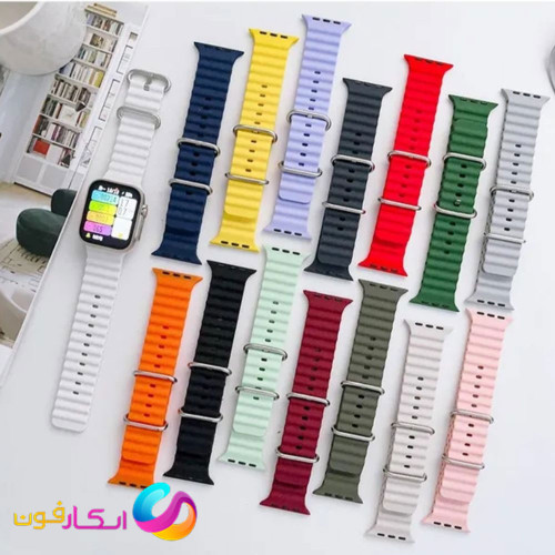 بند سیلیکونی مدل Org_Ocean loop مناسب اپل واچ اولترا سایز 49 میلی متر Apple Watch Ultra 49mm