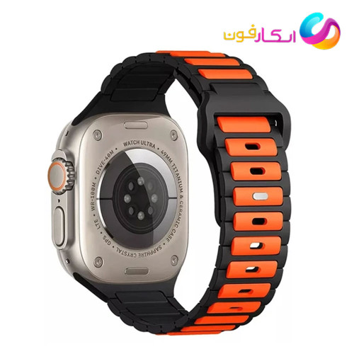بند سیلیکون دورنگ اپل واچ مناسب سری 10 سایز 42 میلی متری Apple Watch Seri 10 42mm