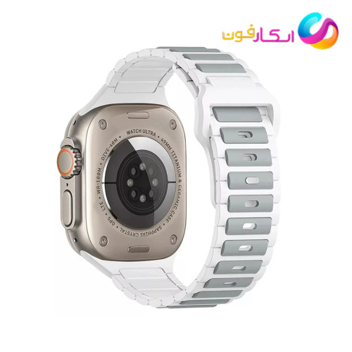 بند سیلیکون دورنگ اپل واچ مناسب سری 11 سایز 42 میلی متری Apple Watch Seri 11 42mm