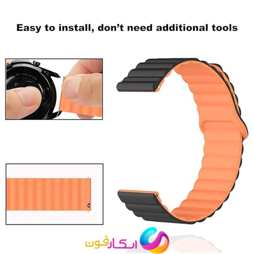 بند سیلیکونی فول مگنتی مناسب ساعت هوشمند کیسلکت Kieslect KR Pro LTD