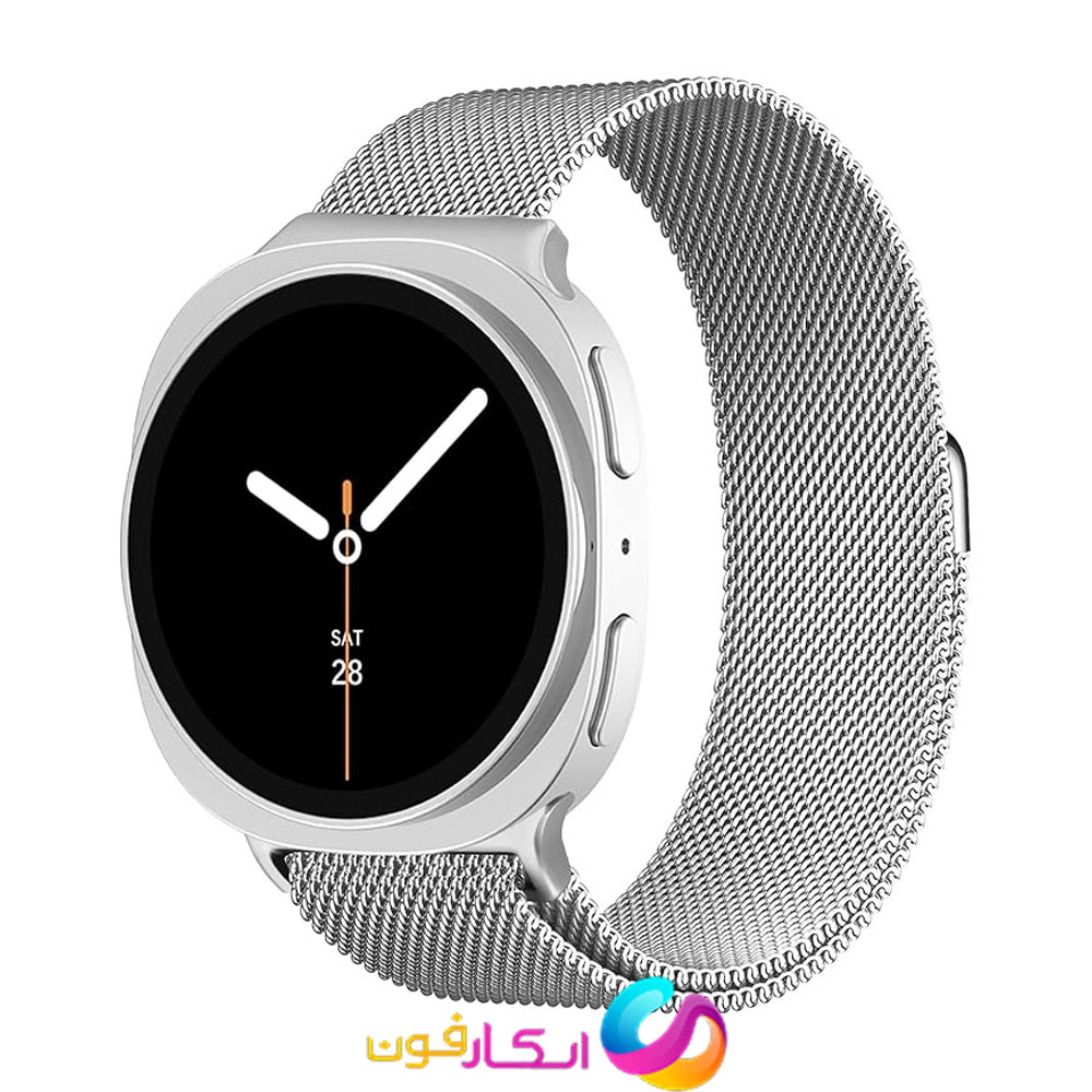 بند استیل حصیری مناسب ساعت سامسونگ گلکسی واچ 8 کلاسیک Galaxy Watch 8 Classic 46MM