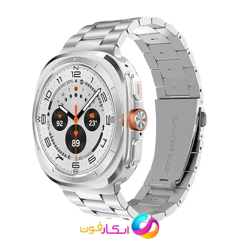 بند سه مهره رولکسی مناسب ساعت سامسونگ گلکسی واچ اولترا دو Galaxy Watch Ultra2 2025 47mm استیل با کیفیت