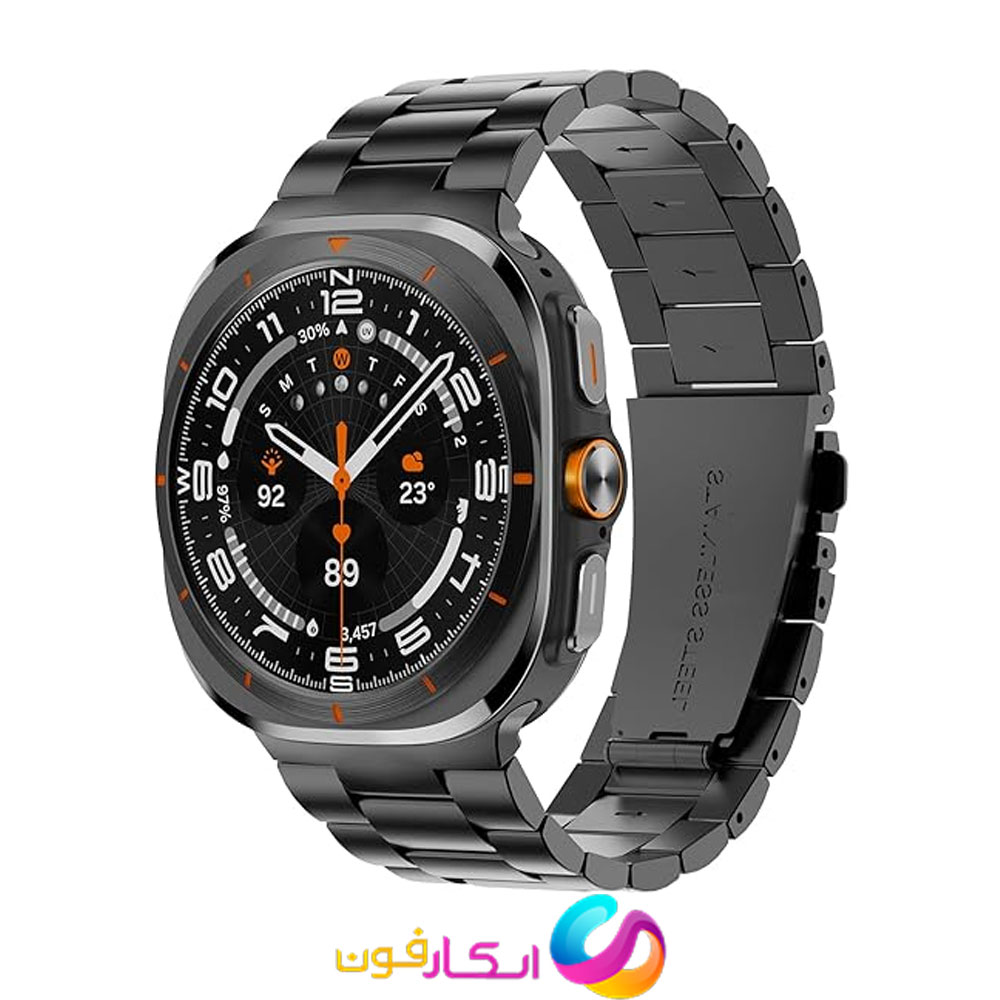 بند سه مهره رولکسی مناسب ساعت سامسونگ گلکسی واچ هشت اولترا دو Galaxy Watch 8 Ultra 47mm استیل با کیفیت