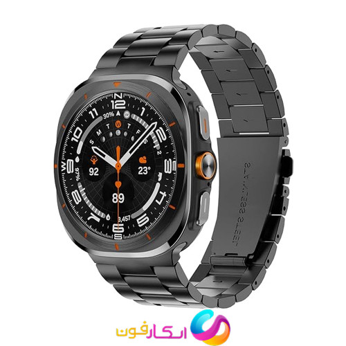 بند سه مهره رولکسی مناسب ساعت سامسونگ گلکسی واچ هشت اولترا دو Galaxy Watch 8 Ultra 47mm استیل با کیفیت
