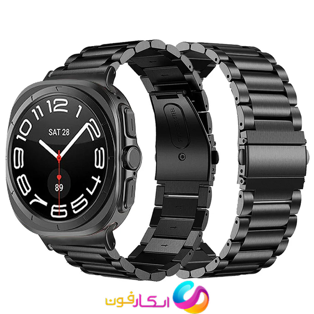 بند سه مهره رولکسی مناسب ساعت سامسونگ گلکسی واچ هشت اولترا دو 2025 Galaxy Watch 8 Ultra 47mm استیل با کیفیت