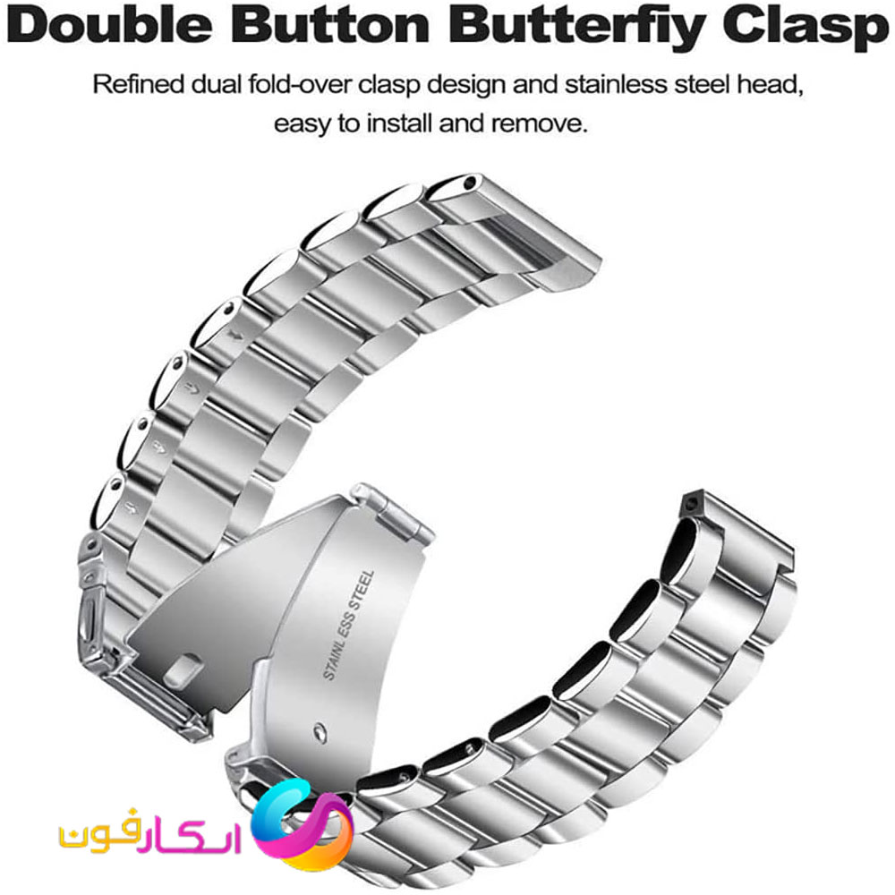 بند سه مهره رولکسی مناسب ساعت هوشمند امیزفیت Amazfit Bip U / Bip U Pro