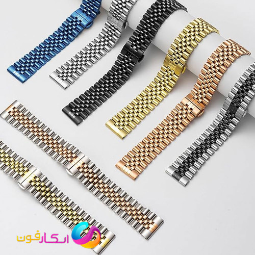 بند مردانه استیل 5 مهره رولکسی مناسب ساعت آی می لب (ایملب) imilab W01/W02/W11/W12/KW66