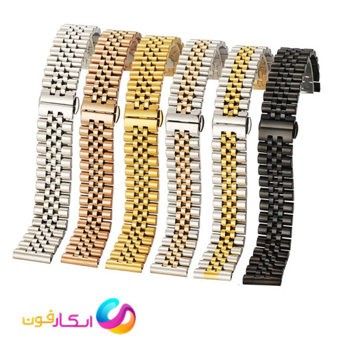 بند مردانه استیل 5 مهره رولکسی مناسب ساعت کیسلکت Kieslect KS3 / KS3 pro