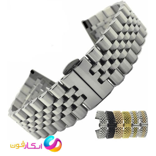 بند مردانه استیل 5 مهره رولکسی مناسب ساعت هایلو Haylou RS3 / RS3 Plus