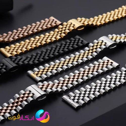 بند مردانه استیل 5 مهره رولکسی مناسب ساعت گلوریمی جی ایکس Glorimi GX