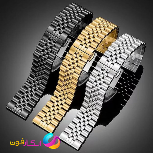 بند مردانه استیل 5 مهره رولکسی مناسب ساعت گلوریمی جی سی پلاس Glorimi GC Plus