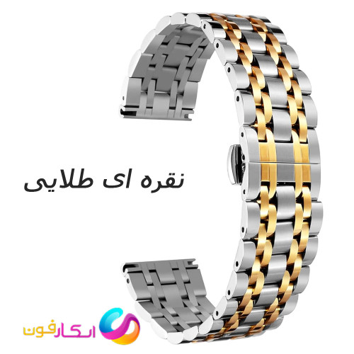 بند رولکسی مدل Lux-Steel مناسب ساعت امیزفیت Amazfit Bip 2 / Bip 2 Pro