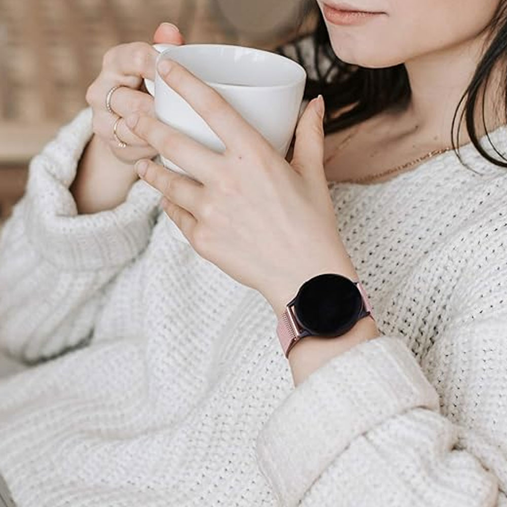 بند مدل حصیری استیل مناسب ساعت امیزفیت Amazfit GTR 2E با قفل مگنتی بسیار قوی