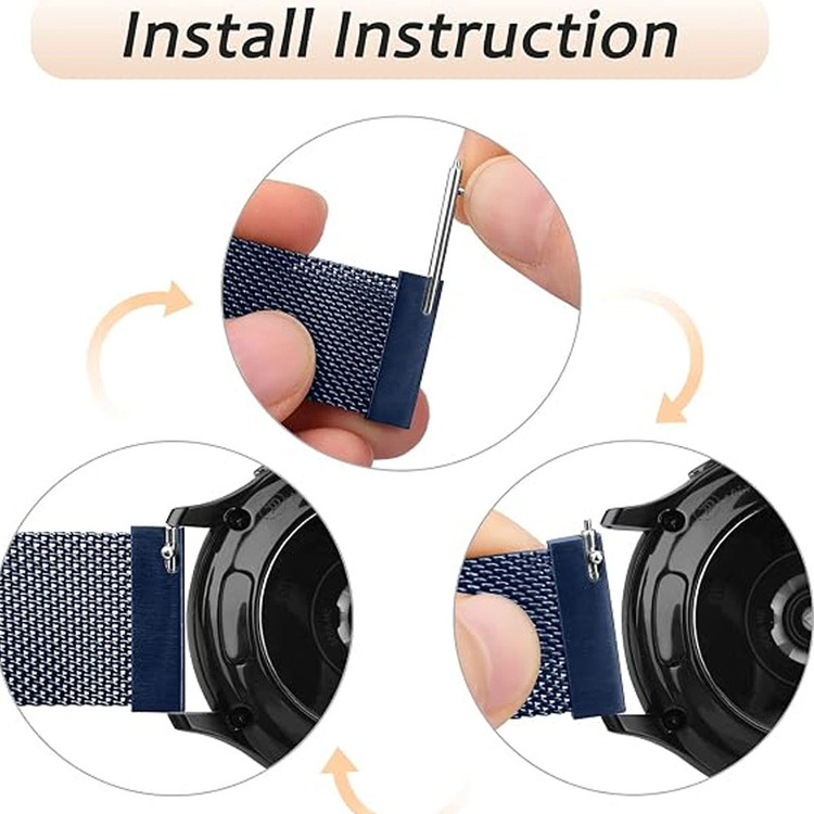 بند مدل حصیری استیل مناسب ساعت هایلو Haylou Solar Pro با قفل مگنتی بسیار قوی
