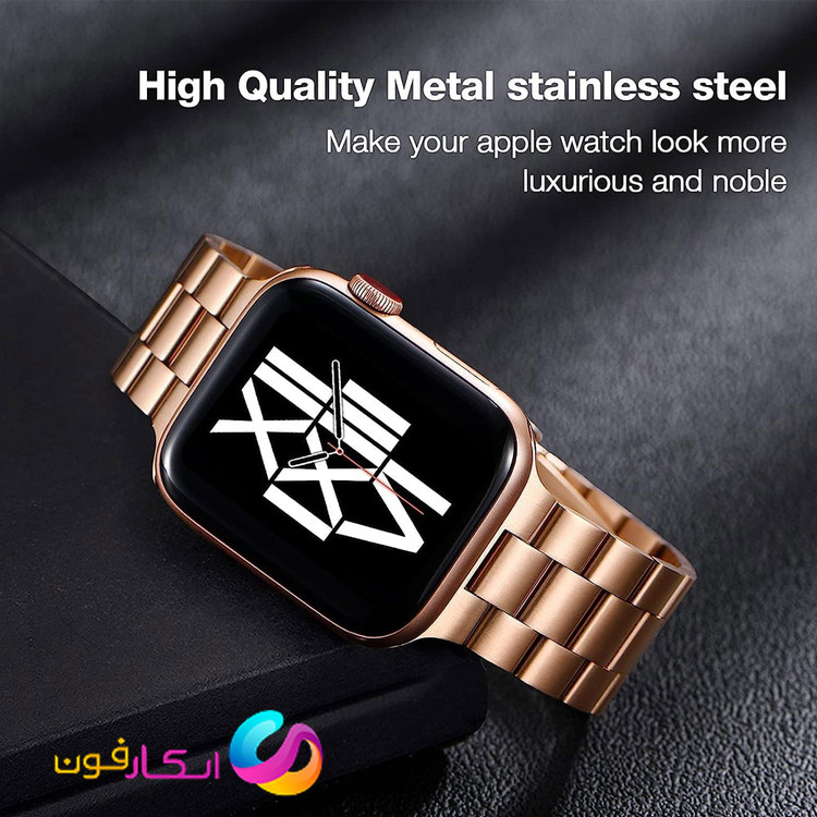 بند اپل واچ کلاسیک فلزی استیل مناسب اپل واچ سری 11 سایز 44 میلی متر Apple Watch Seri 11 44mm