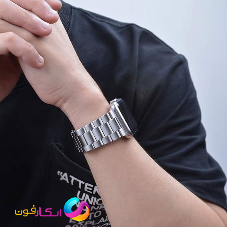 بند اپل واچ کلاسیک فلزی استیل مناسب اپل واچ سری 11 سایز 40 میلی متر Apple Watch Seri 11 40mm