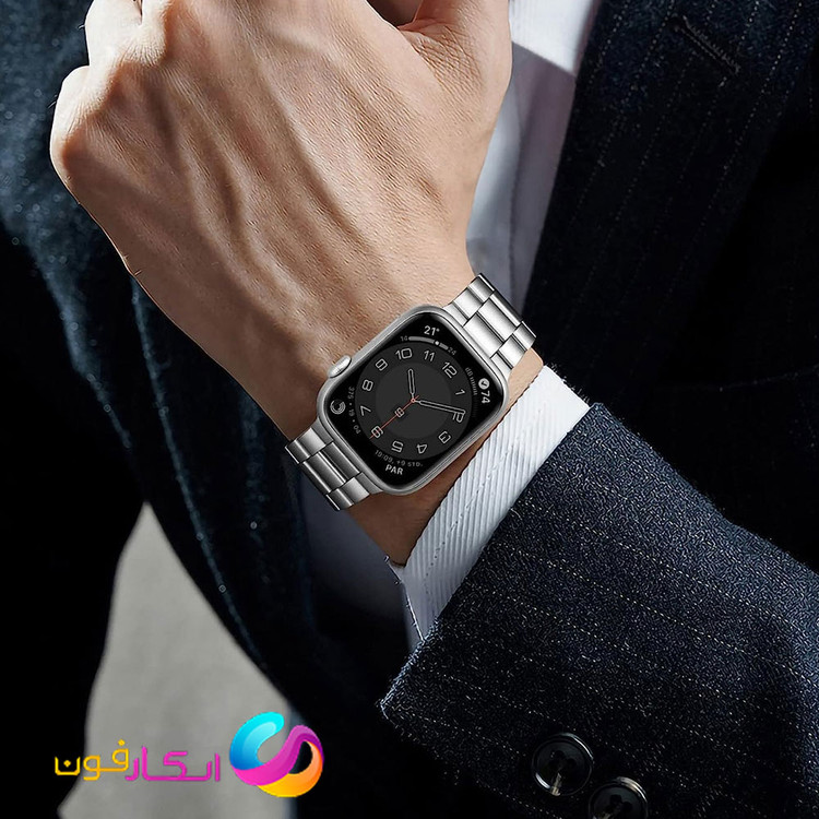 بند اپل واچ کلاسیک فلزی استیل مناسب اپل واچ سری 11 سایز 40 میلی متر Apple Watch Seri 11 40mm