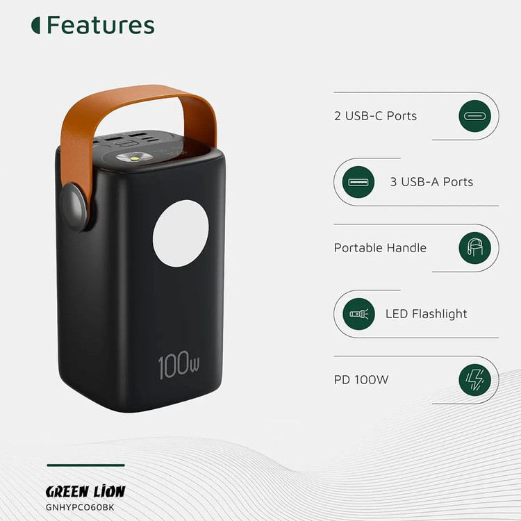 پاور بانک 60000 فست شارژ گرین لاین (Green Lion ) اصلی مدل GL-PB94